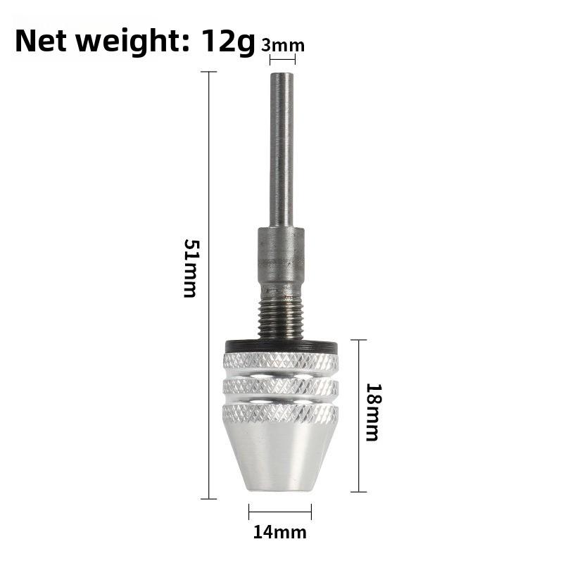 Mini Keyless Drill Chuck 0.3-8mm Self-Tighten Electric Drill Bits Collet Fixture Tools 1/4" Hex Shank Quick Change Converter