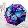 Colorful Butterfly Garden Umbrella, Portable 3-Fold Umbrella for Men & Women,Christmas Gift ES238