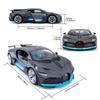 RASTAR Bugatti Divo RC Model Remote Control with LED Doors Can Be Opened and Closed Gray 1/14 Car, Car, Lamp, Manually, 3315.78.8cm,