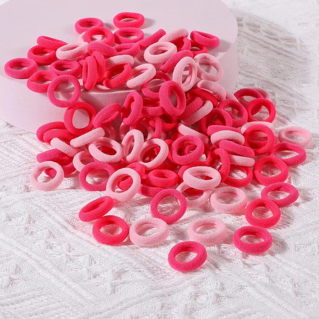 100PCS New Basic Nylon Ealstic Hair Ties for Girls Colorful Hair Band Ponytail Holder Scrunchie Rubber Band Kid Hair Accessories