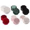 Elegant Three Slot Rings Holder Octagonal Gift Packaging Box Flannel Jewelry Case for Couples