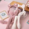 Moving Jumping Ears Winter Warm Earmuffs Heart Bear Plush Ear Muffs  for Ladies Girls