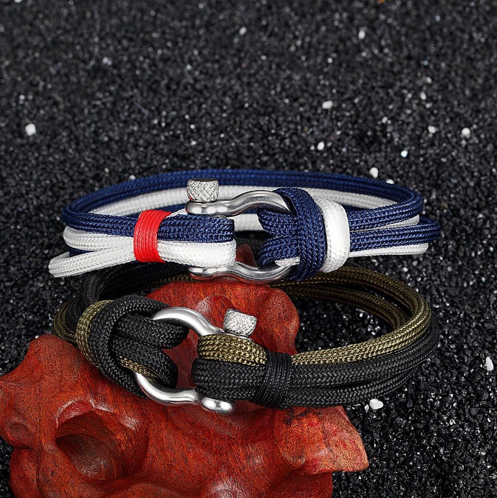 Umbrella Rope Leather Adjustable Survival Bracelet