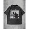 Casual Loose Fit Graphic T-shirt "I Don't Think So I'm Not" Cat Print Summer Short Sleeve