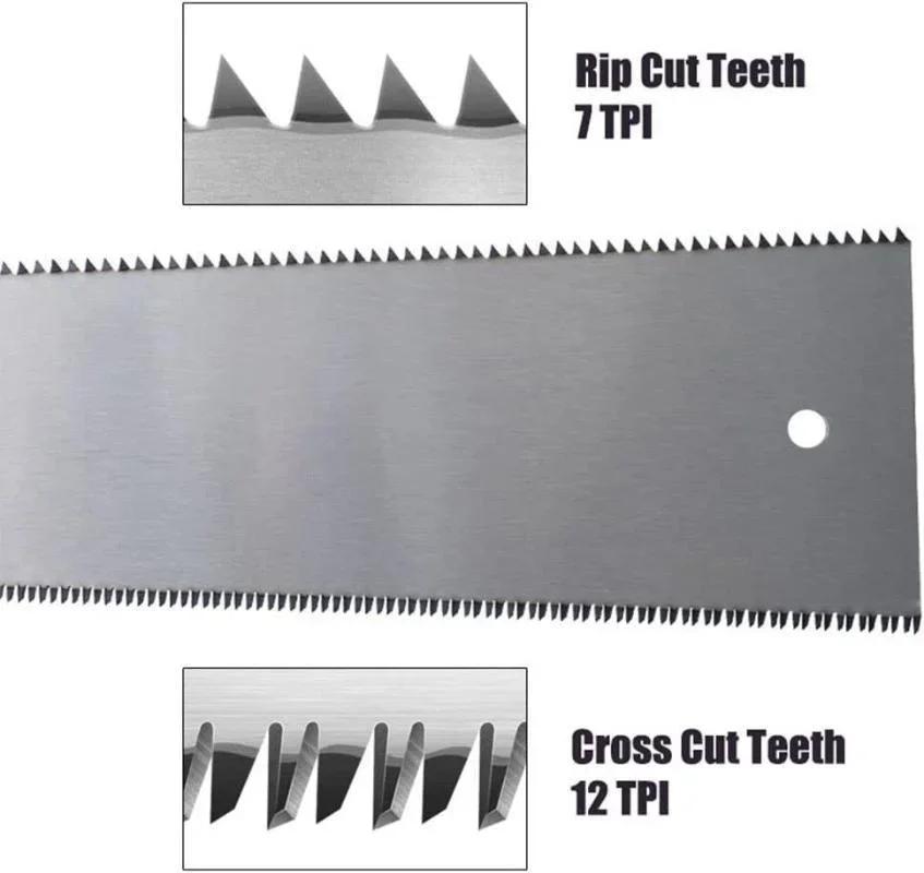 Japanese Hand Saw Stainless Steel Pull Saw Double Edge Flush Cut Saw With 3 Side Grinding Teeth Handheld Trim Saw Cross-cut