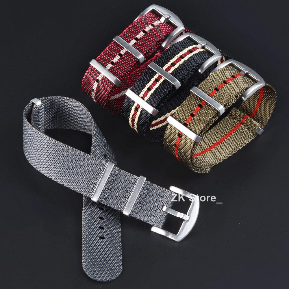 Geripptes Uhrenarmband 18mm 20mm 22mm Nylon-Uhrenarmbänder für Militär-Sportuhrband Geflochtenes Ballistisches Gewebe Uhrenarmband Zubehör