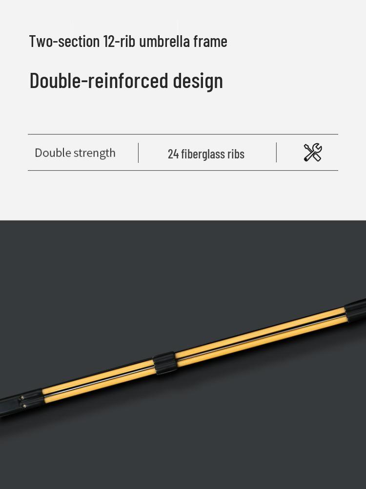 24-Rib Double Keel Extra Large Folding Umbrella - Reinforced, Thickened, Automatic for Sun and Rain, Unisex for Students