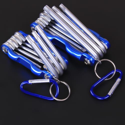 Folding 8-in-1 Star-Shaped Torx Wrench Set, Includes T9, T10, T15, T20, T25, T27, T30, and T40 Screwdrivers, Precision Multi-Function Specialty Screwd