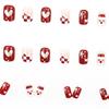 Festive Santa Snowflake Red Glitter Nail Patches - 24 Pieces