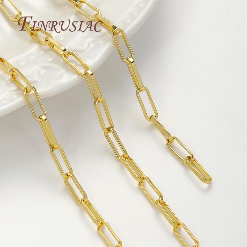 1 Meter 18K Gold Plated Brass Chain Necklaces Making Accessories,Decorative Chain For Jewellery,DIY Jewelry Chains Fittings