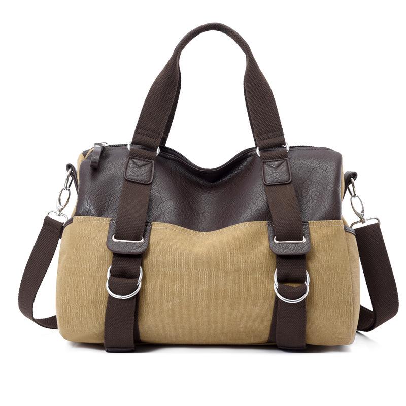 

Casual Trendy Large Capacity Washed Canvas Solid Color Women s Crossbody Shoulder Bag хаки