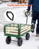 Pull-Along Wagon for Kids,101 cm Toddler Wagons with Foldable Wooden Panel & Handle, Supports up to 250kg, 25.4cm All-Terrain Tires, Utility Wagon