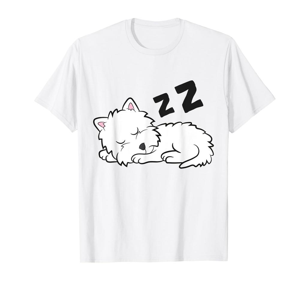 West Highland White Terrier Dog Sleeping Cute Westie T-Shirt