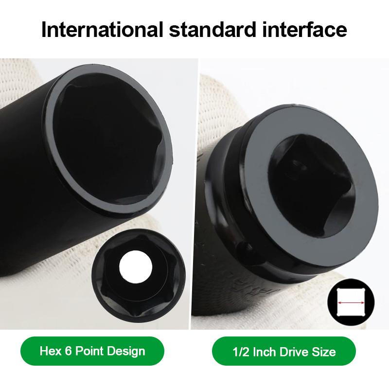 15 Stück / 20 Stück 1/2 Zoll 8mm - 32mm Schlagschrauber Steckschlüsselsatz Pneumatischer Verlängerter Hülse Schraubenschlüssel Kastenwerkzeugsatz Sechskant-Hülsen Satz