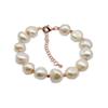 Large Pearl Bracelet White Irregular Baroque Pearls Adjustable Silver Bracelet Natural Pearl Gold Bracelet Women Fashion Jewelry