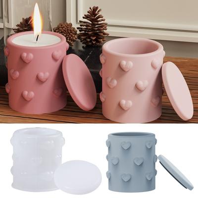 1PC  DIY Epoxy Mold Love Relief Storage Box Silicone Mold Gypsum Scented Candle Cup