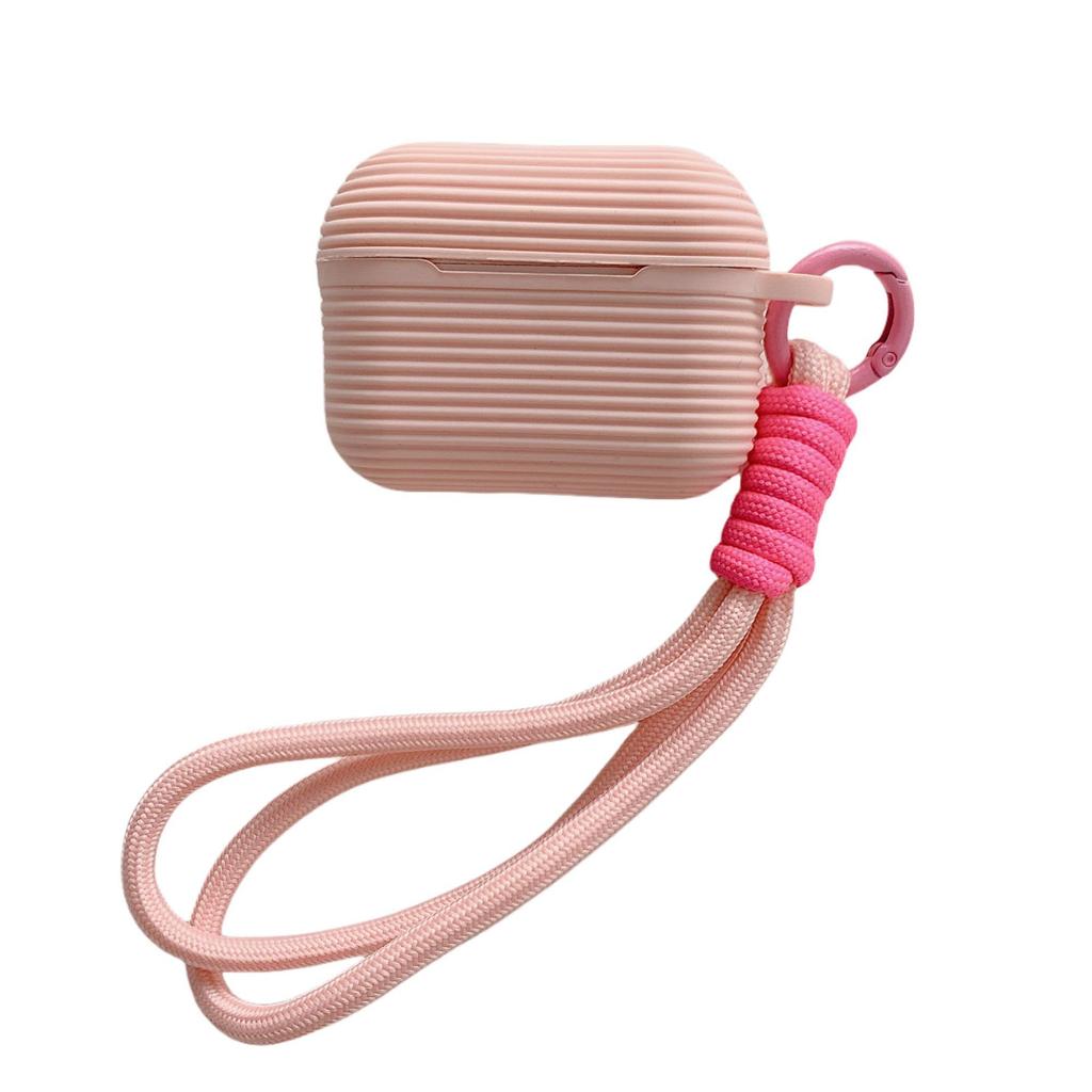 New Apple earphone cover soft silicone with hand rope AirPods earphone case silicone portable hand rope skin soft case