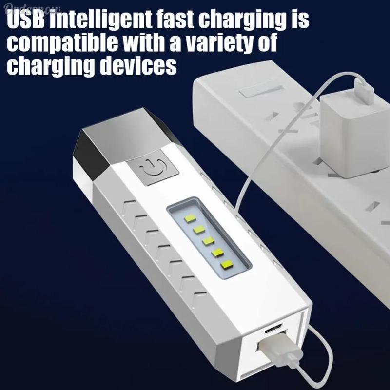 Rechargeable MINI Flashlight COB Side Lights Powerful Torch Outdoor Camping Fishing Lighting Lamp