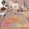 Rosa Blau Farbverlauf Glitzer Teppich, Pastell Funkelndes Pulver Einfaches Uni Muster, Rutschfeste Waschbare Matte für Wohnzimmer Sofa Esstisch