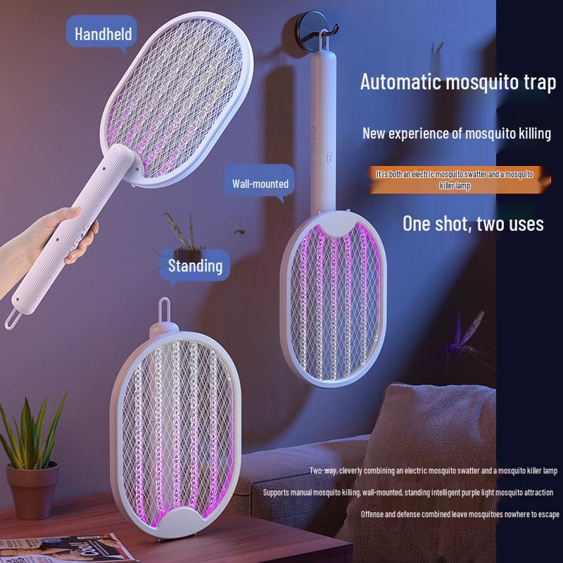 Rechargeable 2-in-1 Telescopic Mosquito Swatter & Purple Light Killer Lamp