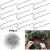 100Pcs Floral U Shaped Pins, 1.8 Inch Greening Pins for Foam Wreaths, Bouquet Plants, Fern Moss - Metal Craft Picks