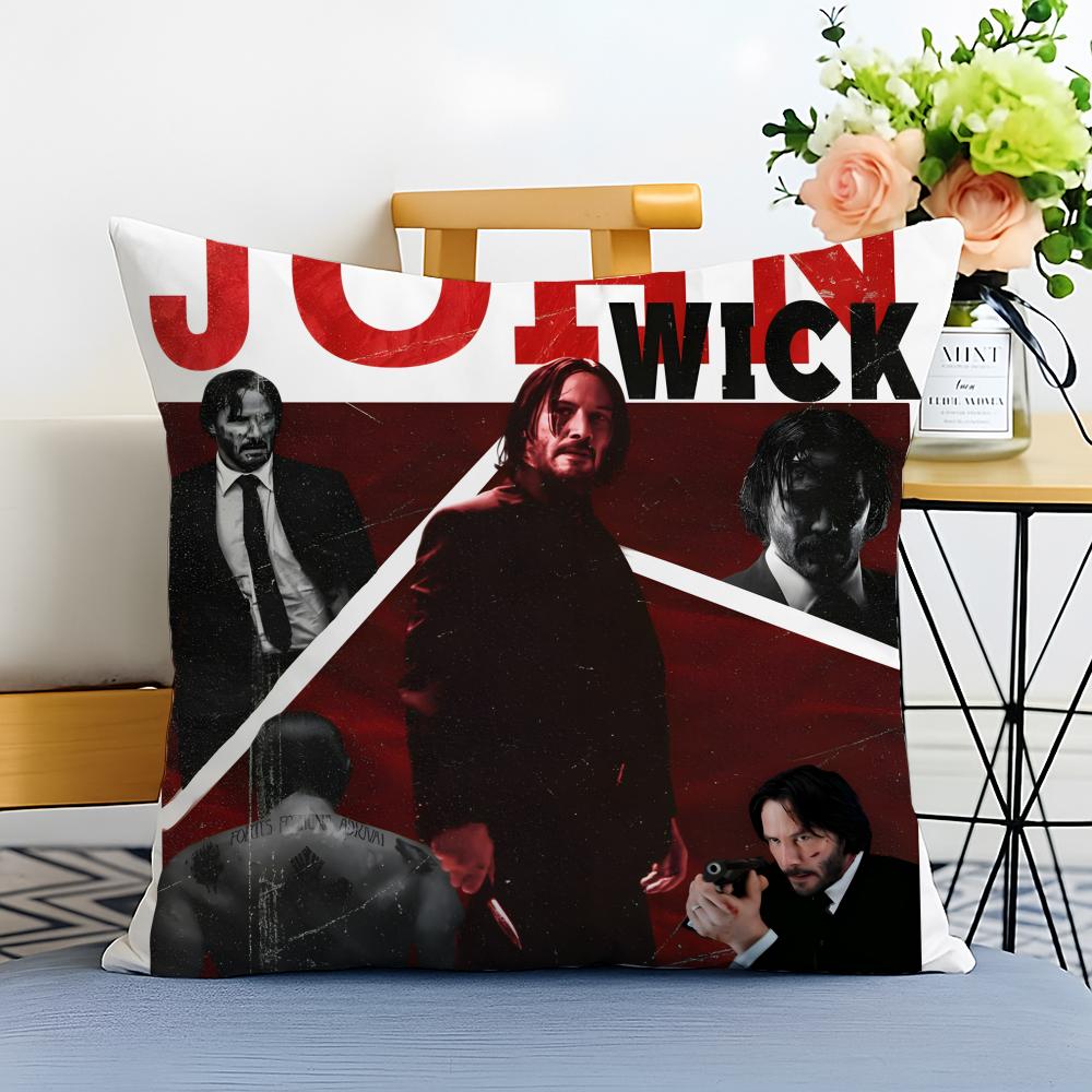 

JJohn Wick Chapter Cushion Cover Washable Linen Pillowcase Soft for Sofa Bed Cozy Home Room Decor 30x30cm