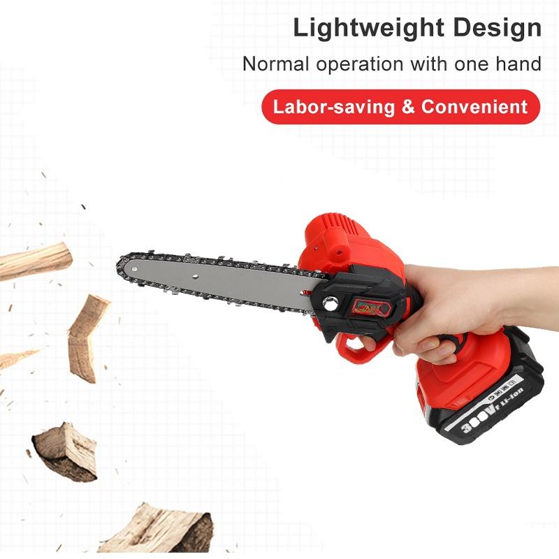 6-calowa 3000W Mini Elektryczna Piła do Przycinania Akumulatorowa Mała Piła Łańcuchowa do Rozłupywania Drewna Narzędzie do Obróbki Drewna do Ogrodu Sadu Klips do Gałęzi