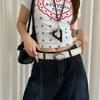 Y2k Women's Rivet Belt Gothic Dress Jeans Belt Niche Leather Waist Belt  Streetwear
