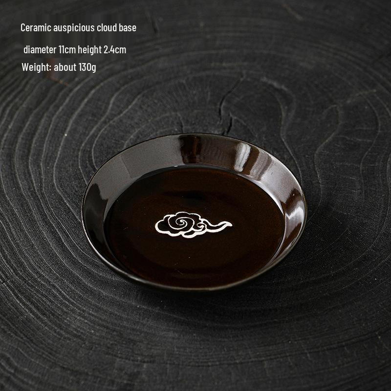 Celadon Lychee Incense Holder: Creative Small Sandalwood Burner with Kitten Ornament for Tea Table.