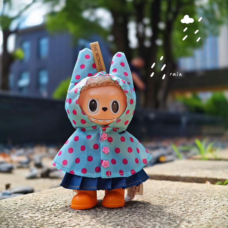 Only Clothes for V1 V2 V3 Labubu Clothes Raincoat Colorful Polka Dot Waterproof Suit Set Raincoat Suit Set Children's Gift