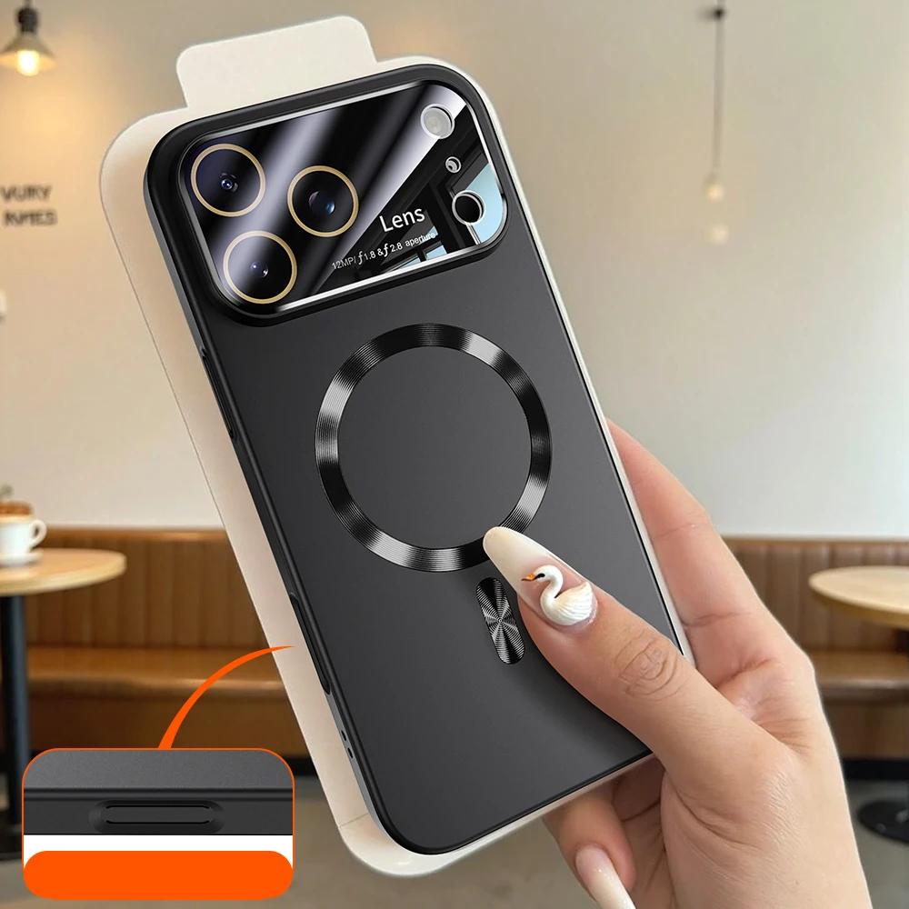 Ultra Thin AG For Magsafe Case for iPhone 17 16 15 14 Pro Max Magnetic Matte Smooth Wireless Charging Camera Glass Funda