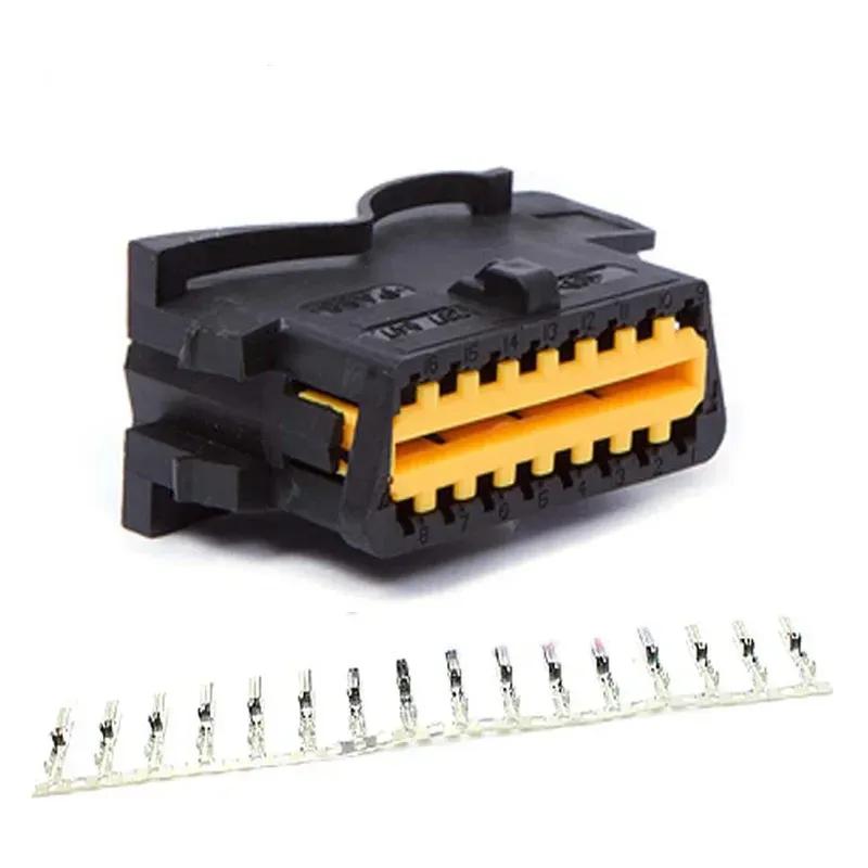OBD Plug + Terminal + Insert OBD OBD2 Female Connector J1962f Plug OBD 2 16 PIN with Terminal Suitable for Most Car