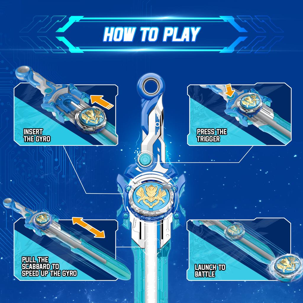 Infinity Nado 6 Power Pack - Дух Вітру Панда Оновлений Металевий Дзиґа Гіро, 39см Мечовий Запускач Дитяча Іграшка Подарунок на День Народження