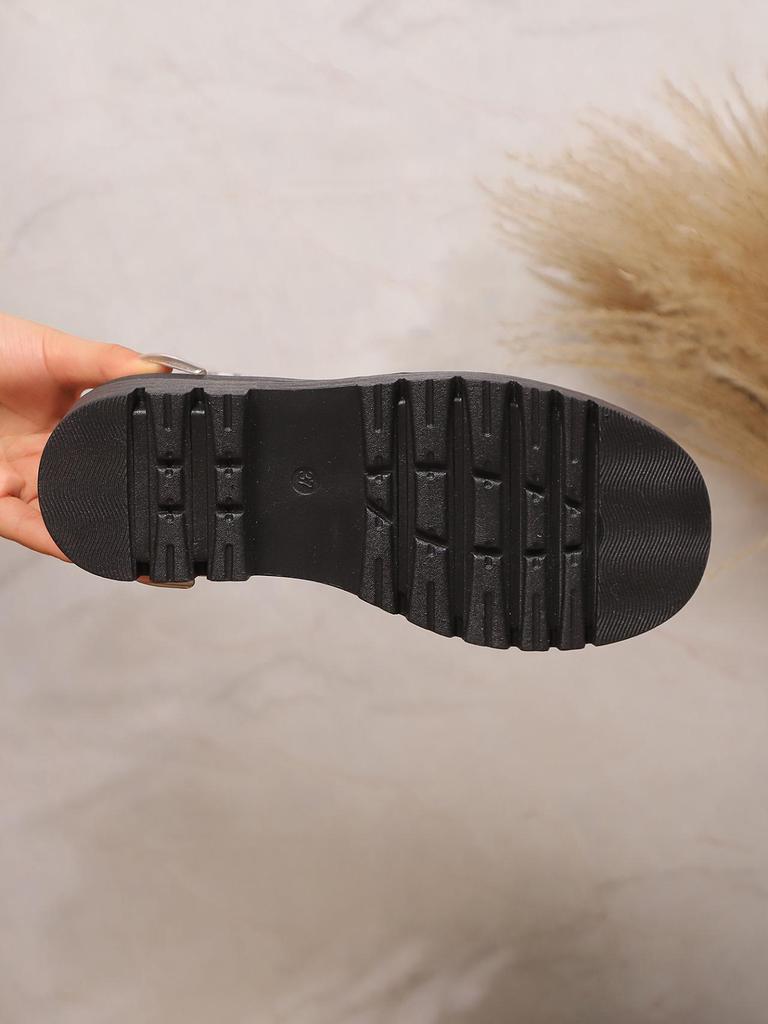 Fashionable Leopard Print Lace-Up Thick Sole Martin Boots for Women, European & American Style, Versatile for Spring & Autumn Season.