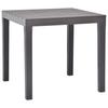 Outdoor Table Set with 2 Benches Plastic Brown