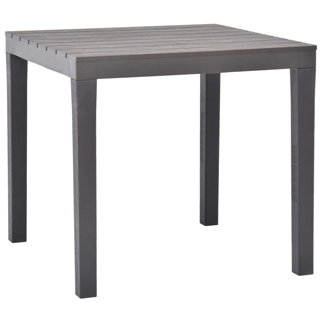 Outdoor Table Set with 2 Benches Plastic Brown