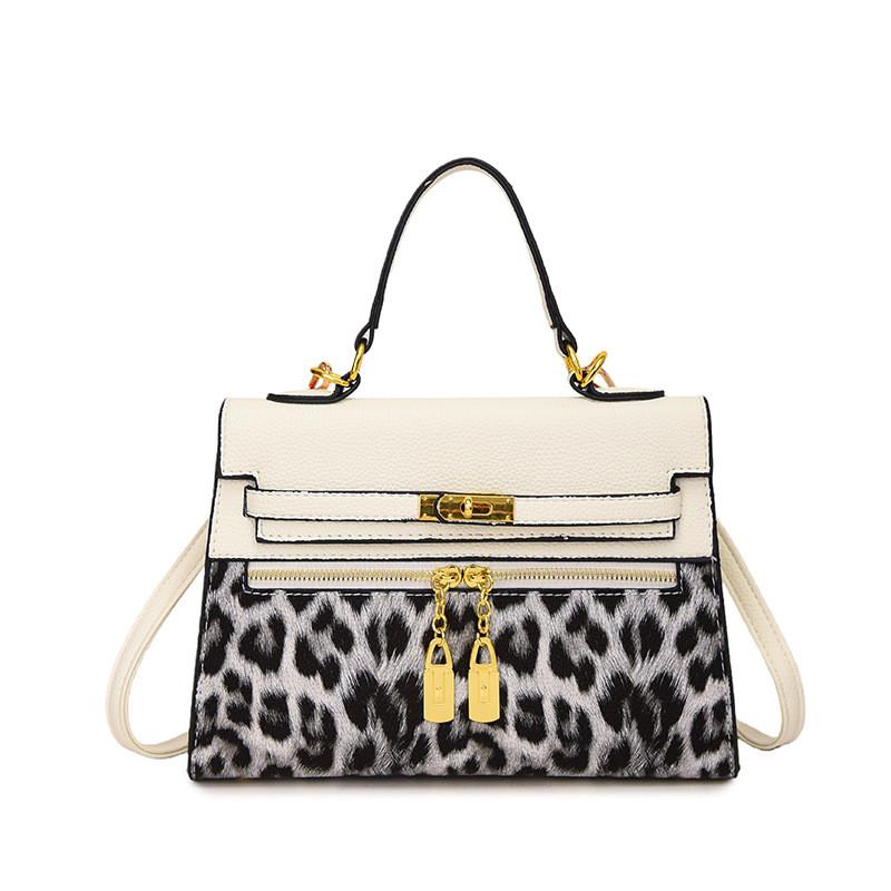 Pu Leopard Print Small Crossbody Bag For Women With Lock Closure And Interior Pockets