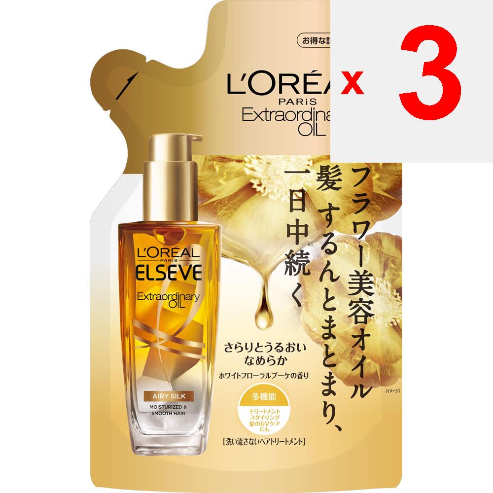 L'Oreal Paris L'Oreal Paris Elseve Extraordinary Oil Airy Silk Refill 90ml L'Oreal El-Save Out-bath Treatments Apply 1 To 2 Pumps of Extraordinarily O