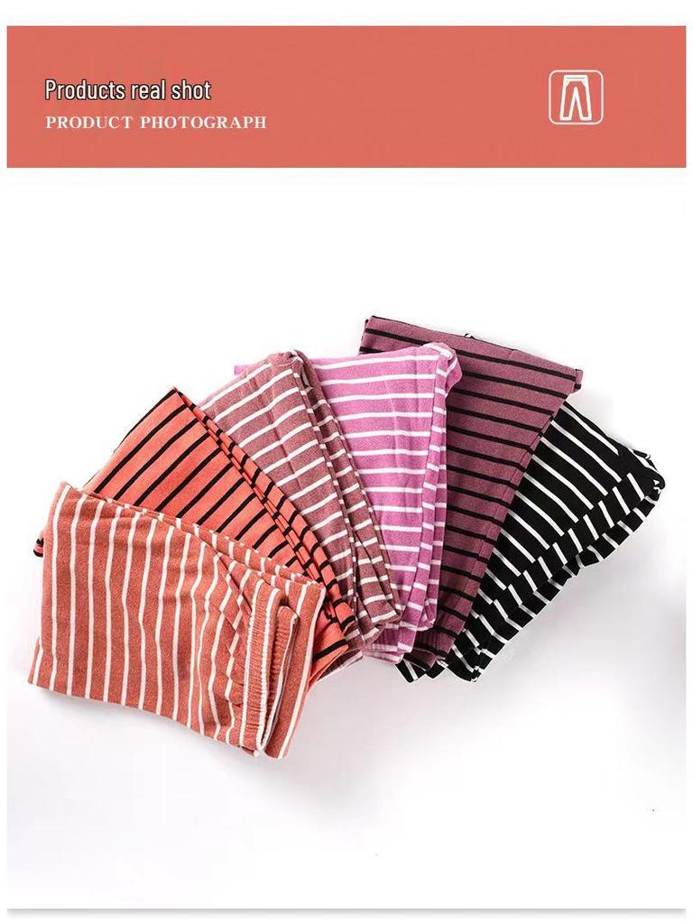 Damen Übergröße Gestreifte Samt Thermohose – Warm, Bequem, Dick, Kälteabweisend für Herbst/Winter