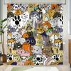 Cute Cartoon Cats Shower Curtain Fun Animal Design Bathroom Decor Kawaii Theme Waterproof Bath Curtain