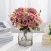 Artificial Rose Peony Bouquet High Quality Fake Flowers Festival Home Decora Diy Crafts Plants Arrangement Wedding Garden Bonsai
