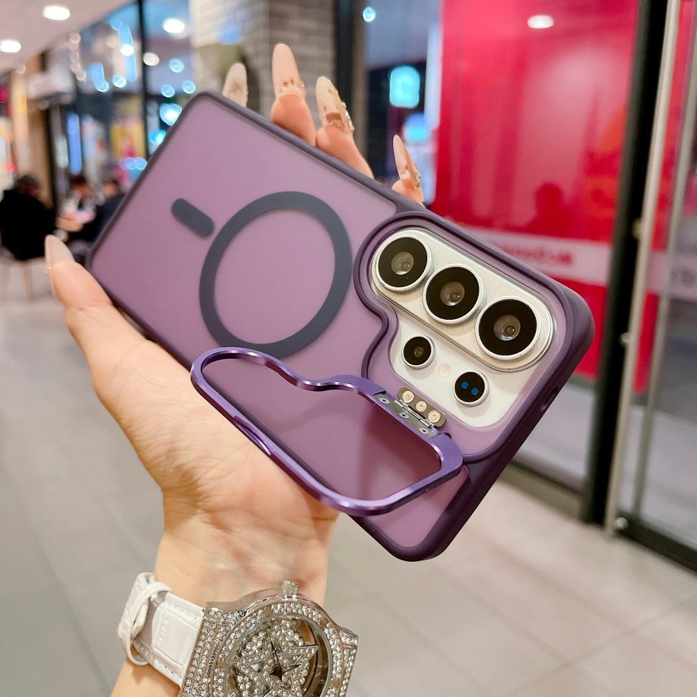 For Magsafe Camera Fold Stand Holder Bracket Phone Case For Samsung S26 S25 FE Ultra Plus A17 A26 A16 A56 Stand Magnetic Cover