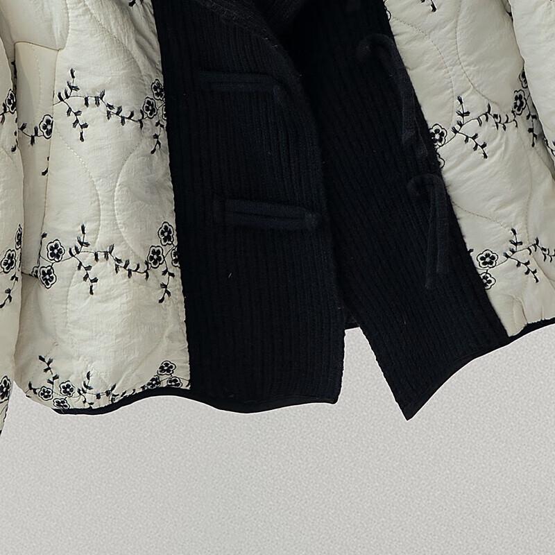 Sibaisha Women's Embroidered Loose Fit Winter Jacket