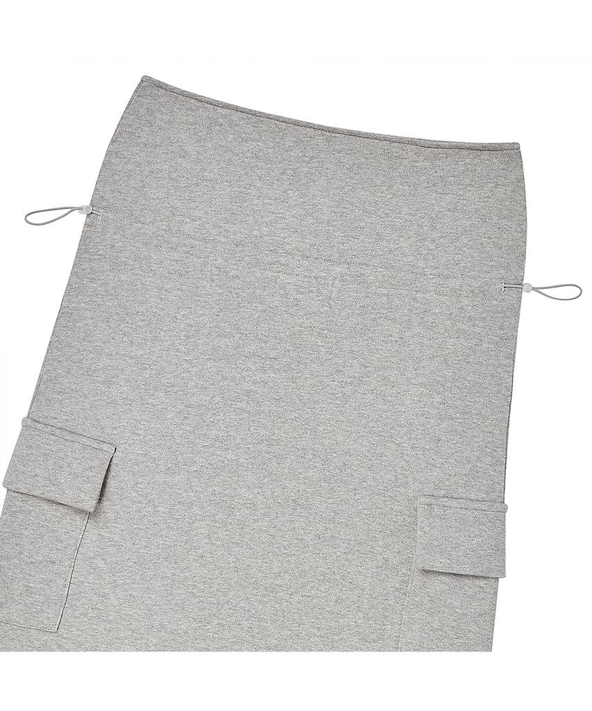 THE GREEN LAB Two-Way Zipper Cargo Long Skirt [Melange Grey]
