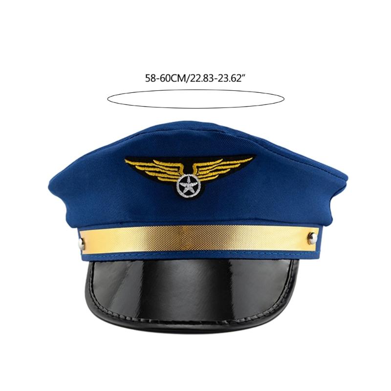 Flight Hat for Adult Cosplay Party Uniform Crew Hat for Male Women Role Play BachelorParty Dress Up Top Hat