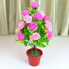 18 Heads Rose Artificial Flower Multicolor Green Leaves Simulation Flower Bouquet Photo Props Floral Arrangement Faux Flower