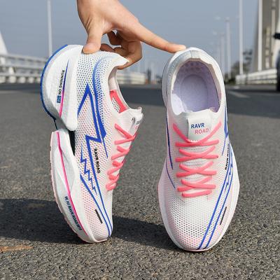 Highway Carbon Board Marathon Running Shoes Lightweight Rebound Thick Soled Shoes Summer Outdoor Racing Durable Running Shoes