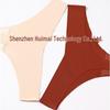 Women’s Plus Size Seamless Low-Waist Ice Silk Thong with Breathable Cotton Crotch