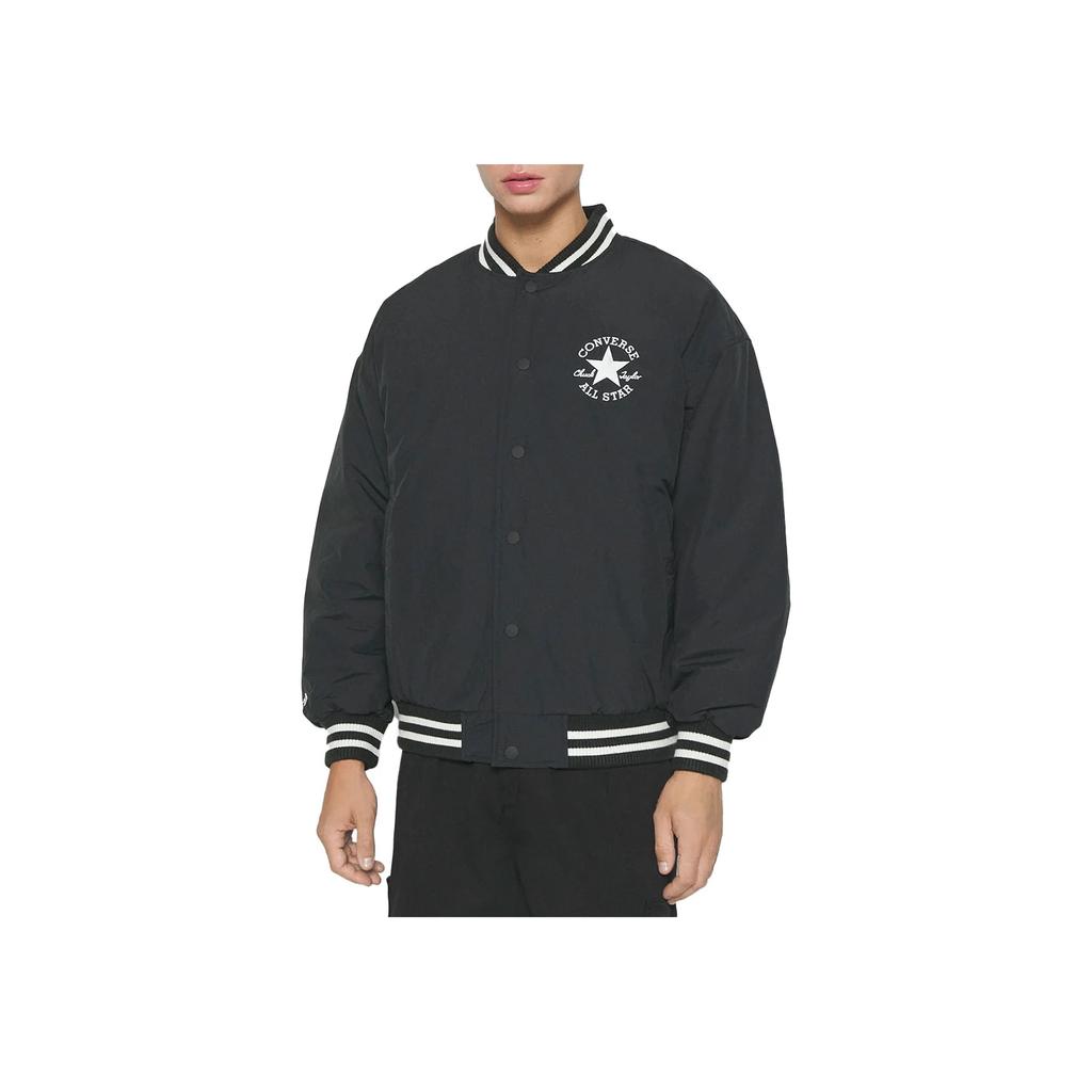 New Converse Baseball Jacket Men's Black 10025261-A03
