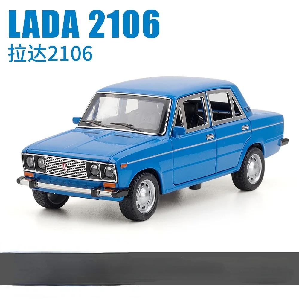 1:24 2016 Lada High Simulation Diecast Metal Alloy Model Car Pull Back Sound Light Car Children Gift Collection